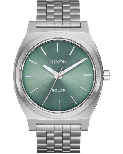 NIXON Time Teller Solar - A1369-5172-00 Silver case with Stainless Steel Bracelet