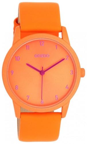 OOZOO Timepieces - C11171, Orange case with Orange Leather Strap
