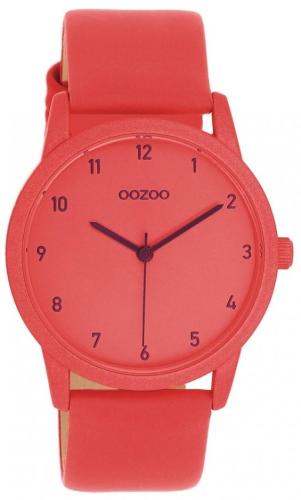 OOZOO Timepieces - C11172, Red case with Red Leather Strap