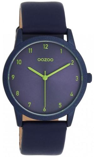 OOZOO Timepieces - C11174, Blue case with Blue Leather Strap