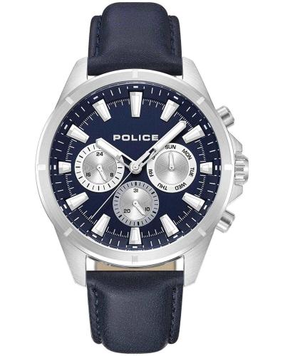 POLICE Malawi - PEWJF0005803, Silver case with Blue Leather Strap