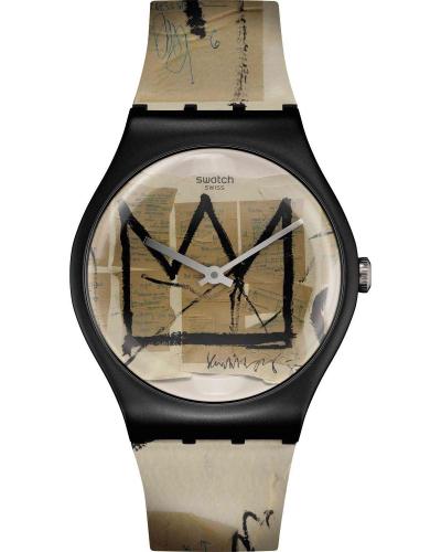 SWATCH Art Journey 2023 Untitled By Jean-Michel Basquiat - SUOZ355, Black case with Multicolor Rubber Strap