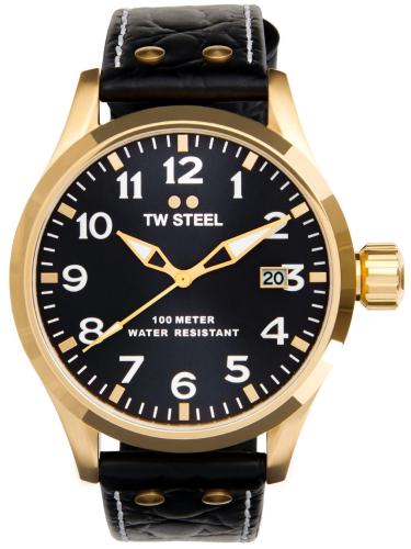 TW STEEL Volante - VS104, Gold case with Black Leather Strap
