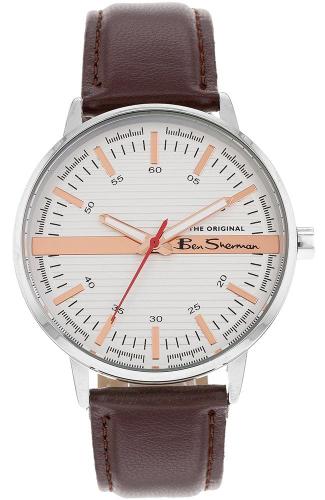 BEN SHERMAN The Originals - BS070BR, Silver case with Brown Leather Strap