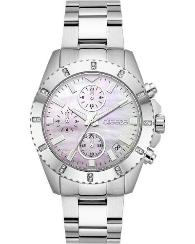 BREEZE Obsession Crystals Chronograph - 612461.4, Silver case with Stainless Steel Bracelet