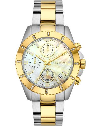 BREEZE Obsession Crystals Chronograph - 712461.2, Silver case with Stainless Steel Bracelet
