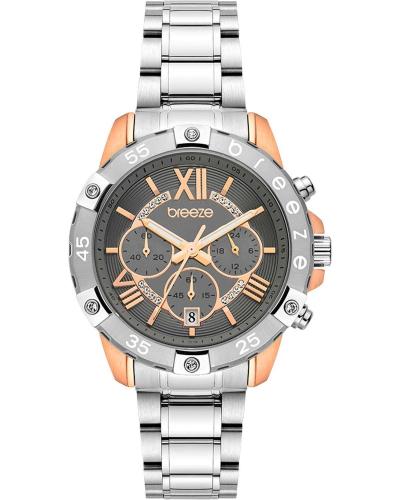 BREEZE Spectacolo Crystals Chronograph - 712441.5, Silver case with Stainless Steel Bracelet