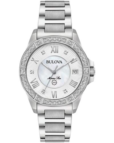 BULOVA Marine Star Crystals - 96R232 Silver case with Stainless Steel Bracelet