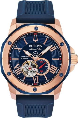 BULOVA Mechanical Automatic - 98A227 Rose Gold case with Blue Rubber Strap