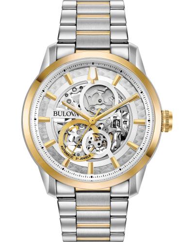 BULOVA Mechanical Collection Automatic Skeleton - 98A214 Silver case with Stainless Steel Bracelet