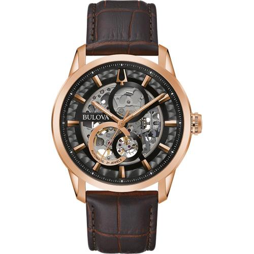 BULOVA Sutton Automatic - 97A169 Rose Gold case with Brown Leather Strap