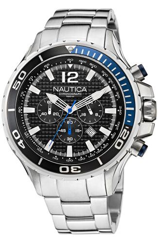 NAUTICA NST 46 Chronograph - NAPNSTF14, Silver case with Stainless Steel Bracelet