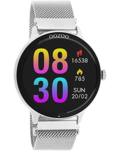 OOZOO Smartwatch - Q00135, Silver case with Stainless Steel Bracelet