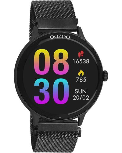 OOZOO Smartwatch - Q00139, Black case with Stainless Steel Bracelet