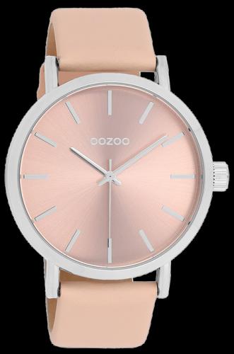 OOZOO Timepieces - C11193, Silver case with Beige Leather Strap