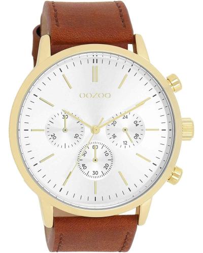 OOZOO Timepieces - C11201, Gold case with Brown Leather Strap
