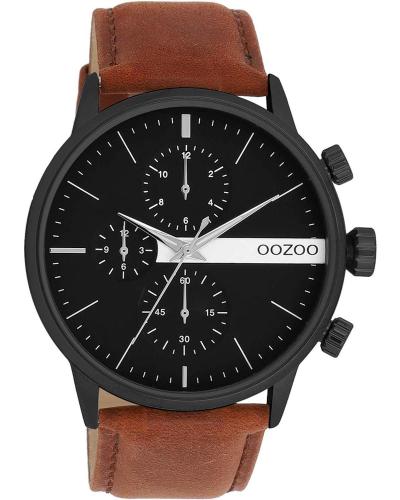 OOZOO Timepieces - C11223, Black case with Brown Leather Strap