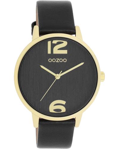 OOZOO Timepieces - C11239, Gold case with Black Leather Strap
