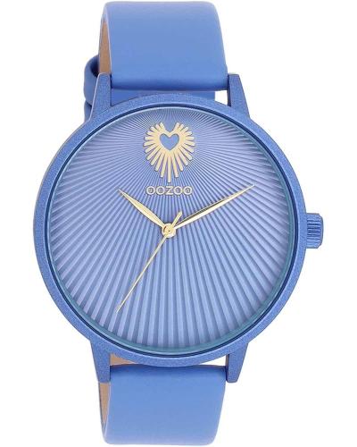 OOZOO Timepieces - C11246, Light Blue case with Light Blue Leather Strap