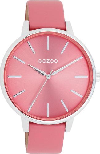 OOZOO Timepieces - C11295, Silver case with Pink Leather Strap