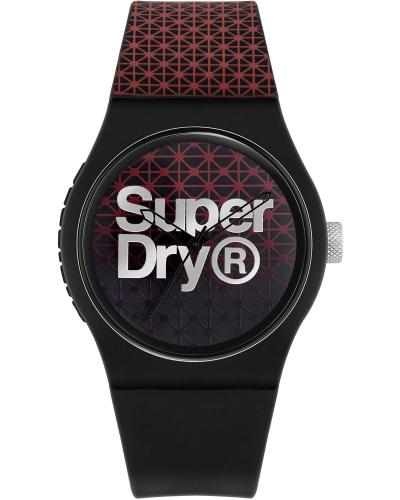 SUPERDRY Urban - SYG268R, Black case with Black & Red Rubber Strap