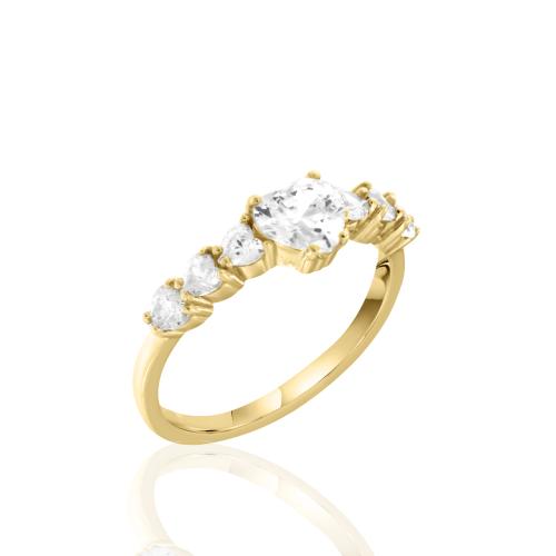 Δαχτυλίδι Καρδιά από Κίτρινο Χρυσό 14 Καρατίων DX1471