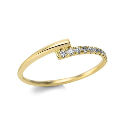 Diamond Group Μισόβερο Δαχτυλίδι με Διαμάντια Brilliant από Κίτρινο Χρυσό 18 Καρατίων DDX538