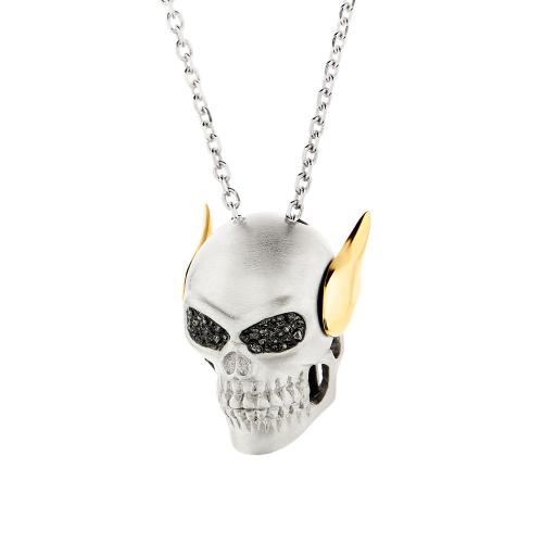 HONOR Κολιέ από Ασήμι Angel Skull With Diamonds SDS3SB