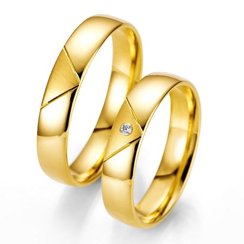 Κίτρινη Χρυσή Βέρα Γάμου Breuning με ή χωρίς Πέτρες WR323 xoris_petra k14