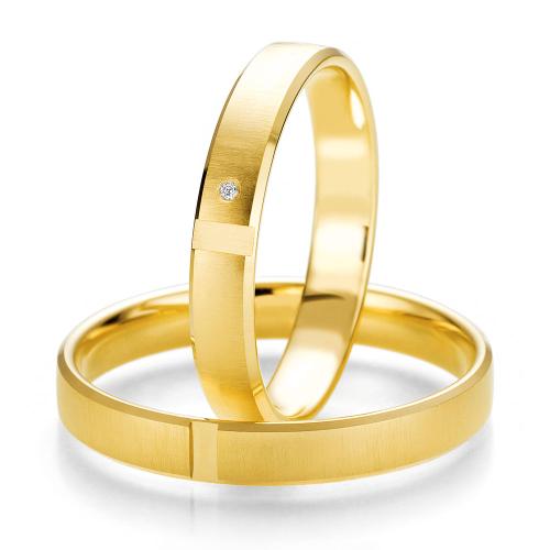 Κίτρινη Χρυσή Βέρα Γάμου Breuning με ή χωρίς Πέτρες WR324 diamonds k8