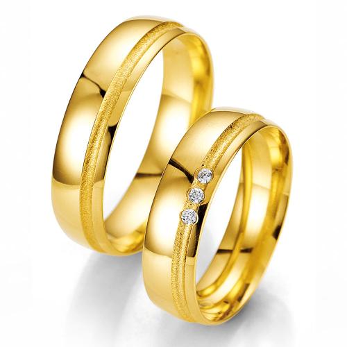 Κίτρινη Χρυσή Βέρα Γάμου Breuning με ή χωρίς Πέτρες WR325 diamonds k14