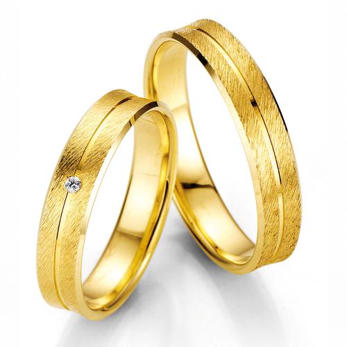 Κίτρινη Χρυσή Βέρα Γάμου Breuning με ή χωρίς Πέτρες WR326 xoris_petra k14