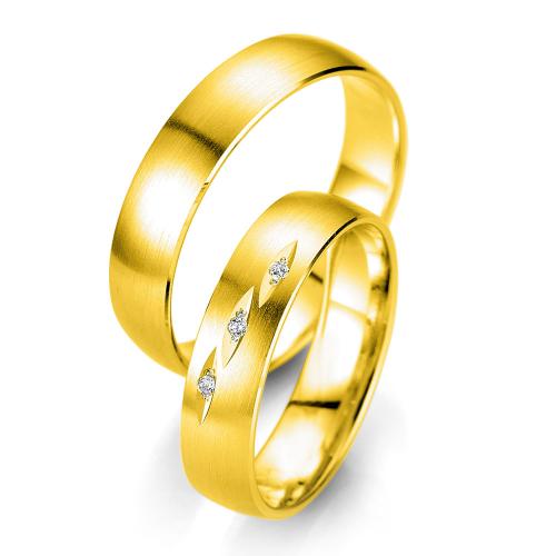 Κίτρινη Χρυσή Βέρα Γάμου Breuning με ή χωρίς Πέτρες WR329 diamonds k14