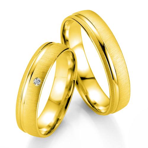 Κίτρινη Χρυσή Βέρα Γάμου Breuning με ή χωρίς Πέτρες WR333 diamonds k8