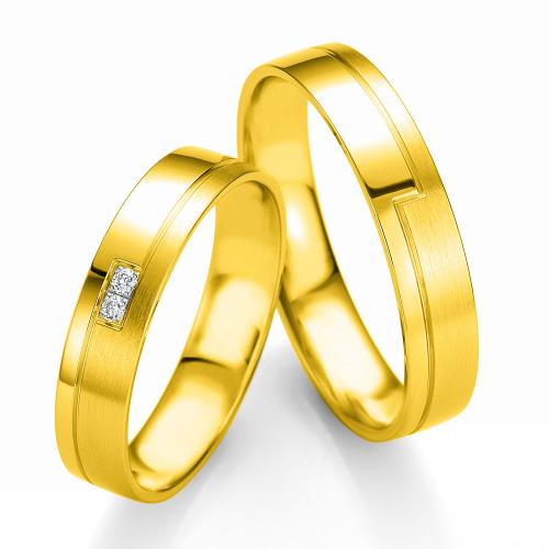 Κίτρινη Χρυσή Βέρα Γάμου Breuning με ή χωρίς Πέτρες WR336 xoris_petra k14