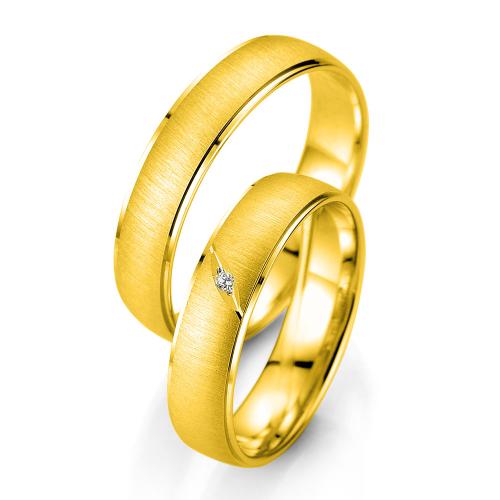 Κίτρινη Χρυσή Βέρα Γάμου Breuning με ή χωρίς Πέτρες WR338 diamonds k8