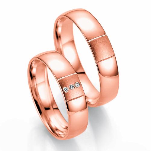 Ροζ Χρυσή Βέρα Γάμου Breuning με ή χωρίς Πέτρες WR332R xoris_petra k8