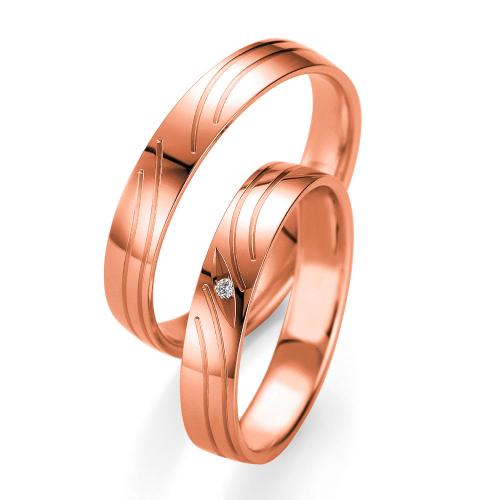 Ροζ Χρυσή Βέρα Γάμου Breuning με ή χωρίς Πέτρες WR339R diamonds k18