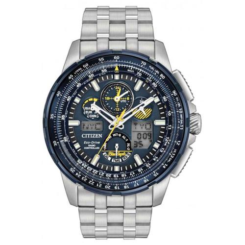 Citizen Eco-Drive Radio Controlled Blue Angels Edition Stainless Steel Bracelet JY8058-50L