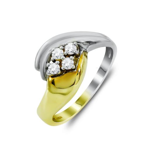 Δαχτυλίδι Με Διαμάντια Brilliant Από Δίχρωμο Χρυσό Κ18 DDX279