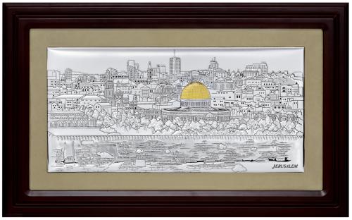 Ασημένια Εικόνα με Γυαλί Τοπίο της Ιερουσαλήμ MA-E1205-KX