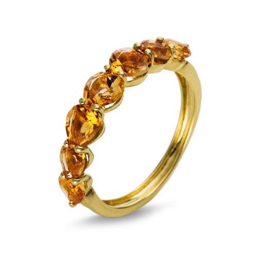 Diamond Group Σειρέ Δαχτυλίδι με Citrine από Kίτρινο Χρυσό 18 Καρατίων DDX471