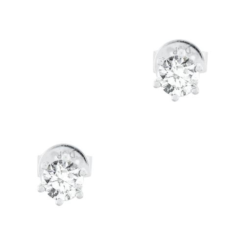 Diamond Group Σκουλαρίκια με Brilliant Διαμάντια Από Λευκό Χρυσό 18 Καρατίων SK1705