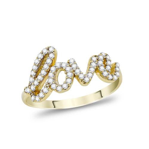 Δαχτυλίδι Love απο Κίτρινο Χρυσό 14 Καρατίων DX1553