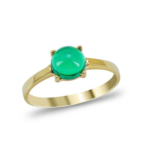 Δαχτυλίδι με Πράσινο Signity απο Κίτρινο Χρυσό 9 Καρατίων DX1536