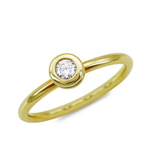 Μονόπετρο Δαχτυλίδι Breuning Με Διαμάντι Brilliant από Κίτρινο Χρυσό K18 DDX4781