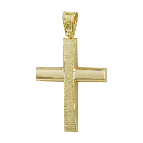 Σταυρός Βάπτισης Ανδρικός Σε Κίτρινο Χρυσό Κ9 ST2756