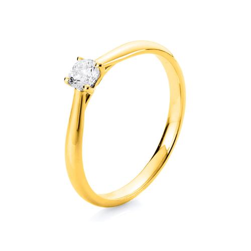 Diamond Group Μονόπετρο Δαχτυλίδι με Διαμάντι Brilliant από Kίτρινο Χρυσό 18 Καρατίων DDX401