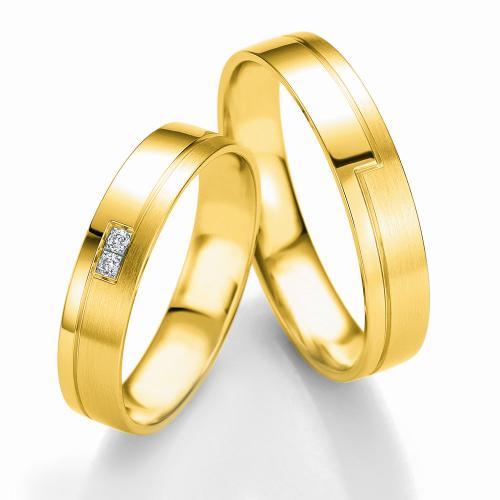 Κίτρινη Χρυσή Βέρα Γάμου Breuning με ή χωρίς Πέτρες WR304 diamonds k18