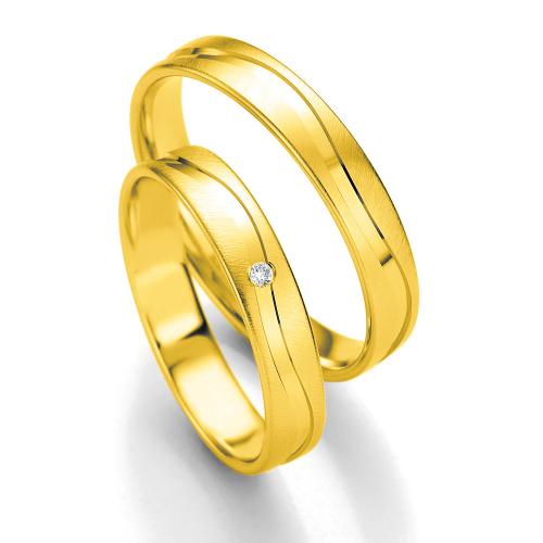 Κίτρινη Χρυσή Βέρα Γάμου Breuning με ή χωρίς Πέτρες WR305 diamonds k8